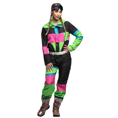 Skipak 80’s Babe – Retro Dames Jumpsuit met Riem & Partybril