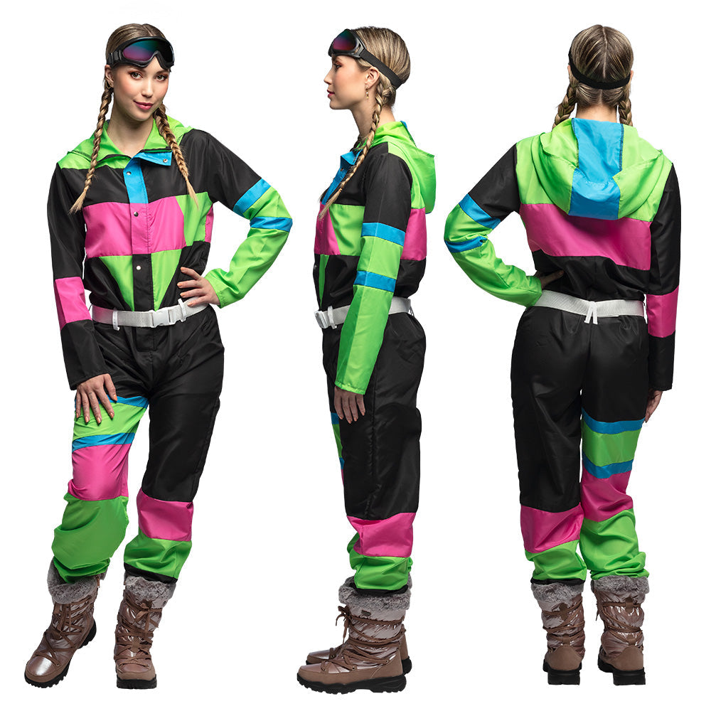 Skipak 80’s Babe – Retro Dames Jumpsuit met Riem & Partybril