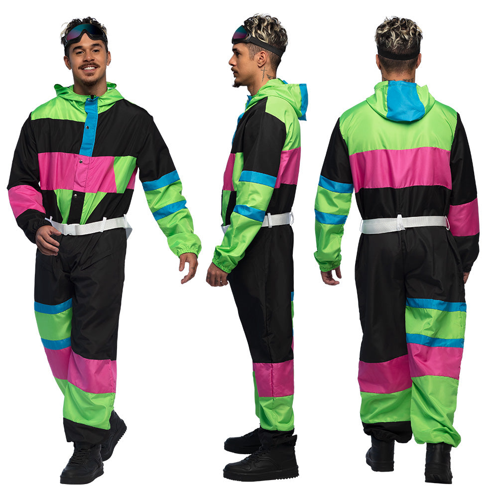 Skipak 80’s Dude – Retro Heren Jumpsuit met Riem & Partybril