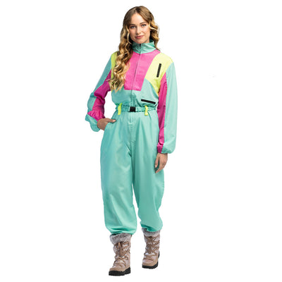 Skipak Snow Blizzard Babe – Neon Dames Jumpsuit met Zakken & Riem