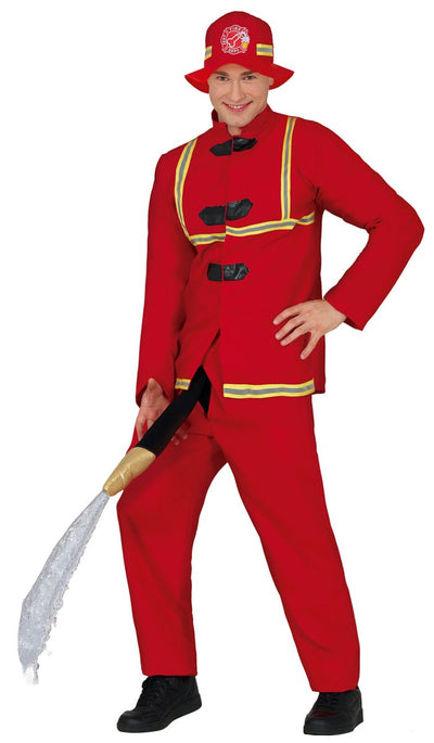 Brandweerman Kostuum 4-delig – Rood | Fout Party & Carnaval Outfit