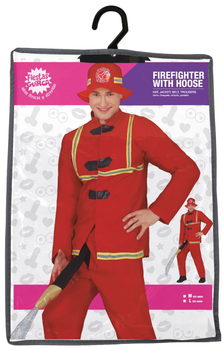 Brandweerman Kostuum 4-delig – Rood | Fout Party & Carnaval Outfit