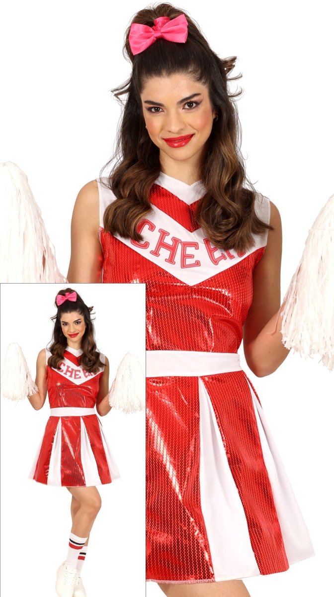 Cheerleader Jurk Rood Wit Dames