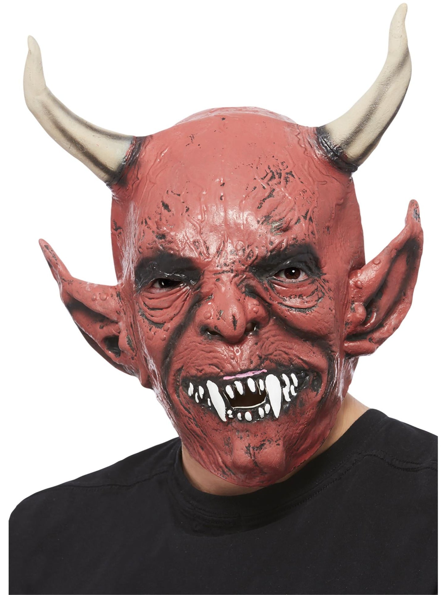 Duivel Demon Masker Rood – Latex Halloween Masker met Hoorns