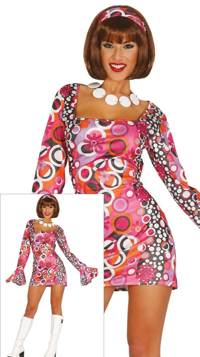 Disco Kostuum 70’s Dames – Jurk met Hoofdband | Retro Verkleedpak