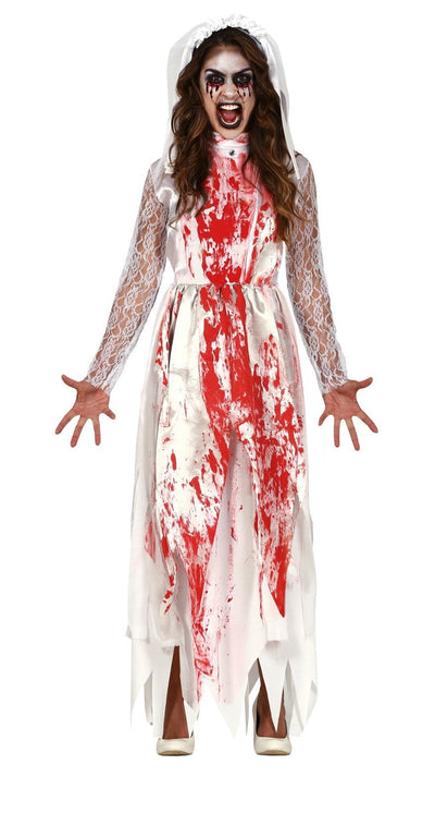 Trouwjurk Halloween Kostuum Dames Bebloed | Bloody Mary Outfit