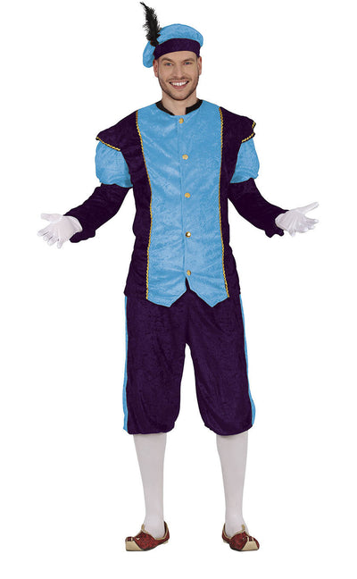 Pietenpak Heren Lichtblauw/Paars – Jasje, Broek & Muts