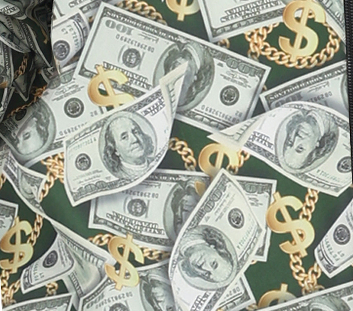 Trainingspak Heren Biljetten – Groen Geldprint Jas & Broek