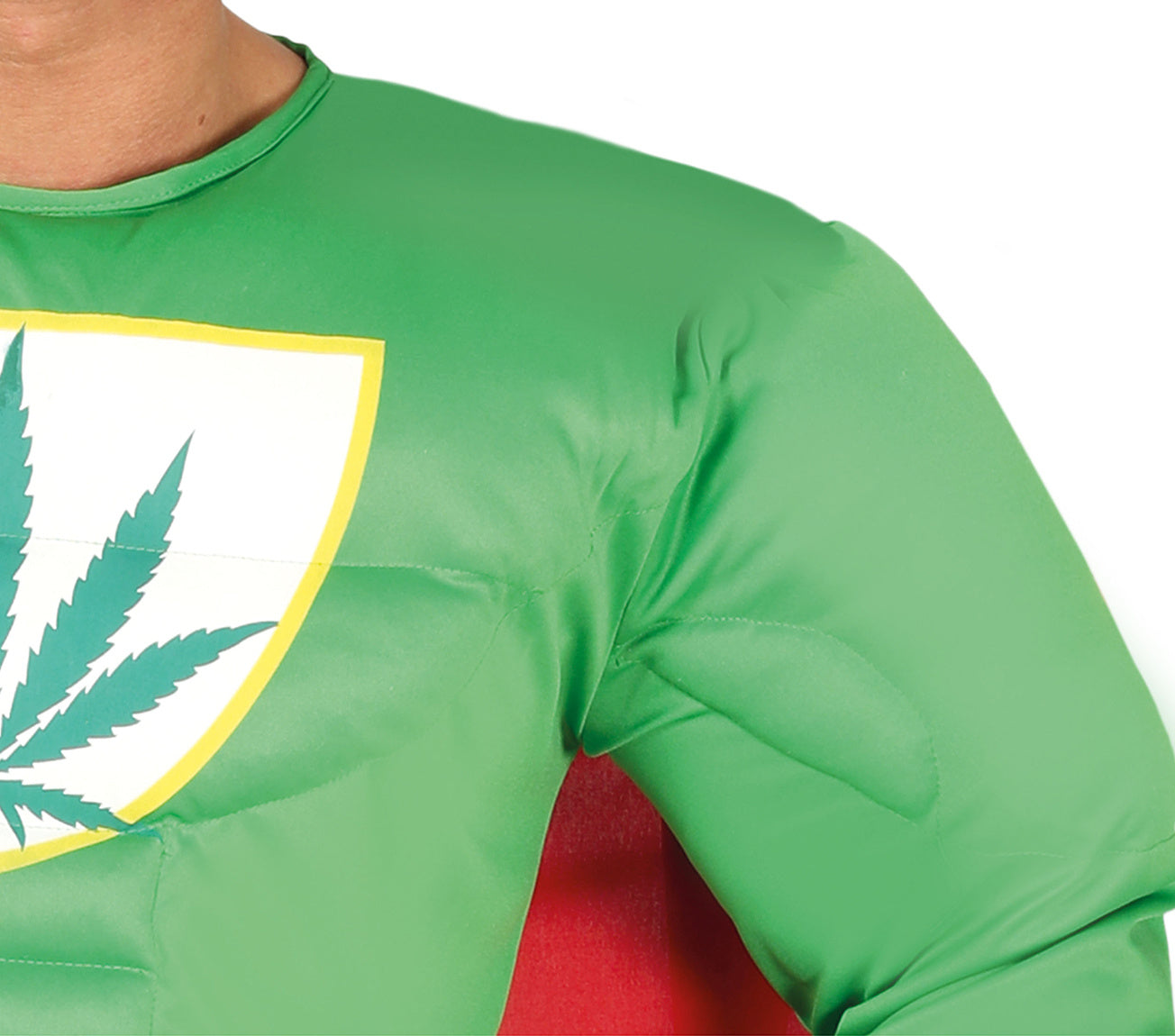 Marijuana Superheld Kostuum Heren – Groene Cape & Jumpsuit (Parodieheld)