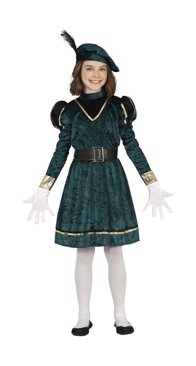 Pietenpak Jurk Kind Groen/Goud – Vrolijk Feestjurkje met Muts & Riem