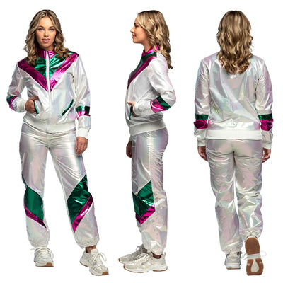 Holografisch Trainingspak Dames – Gekleurd | 90’s Gabber Fout Party Kostuum