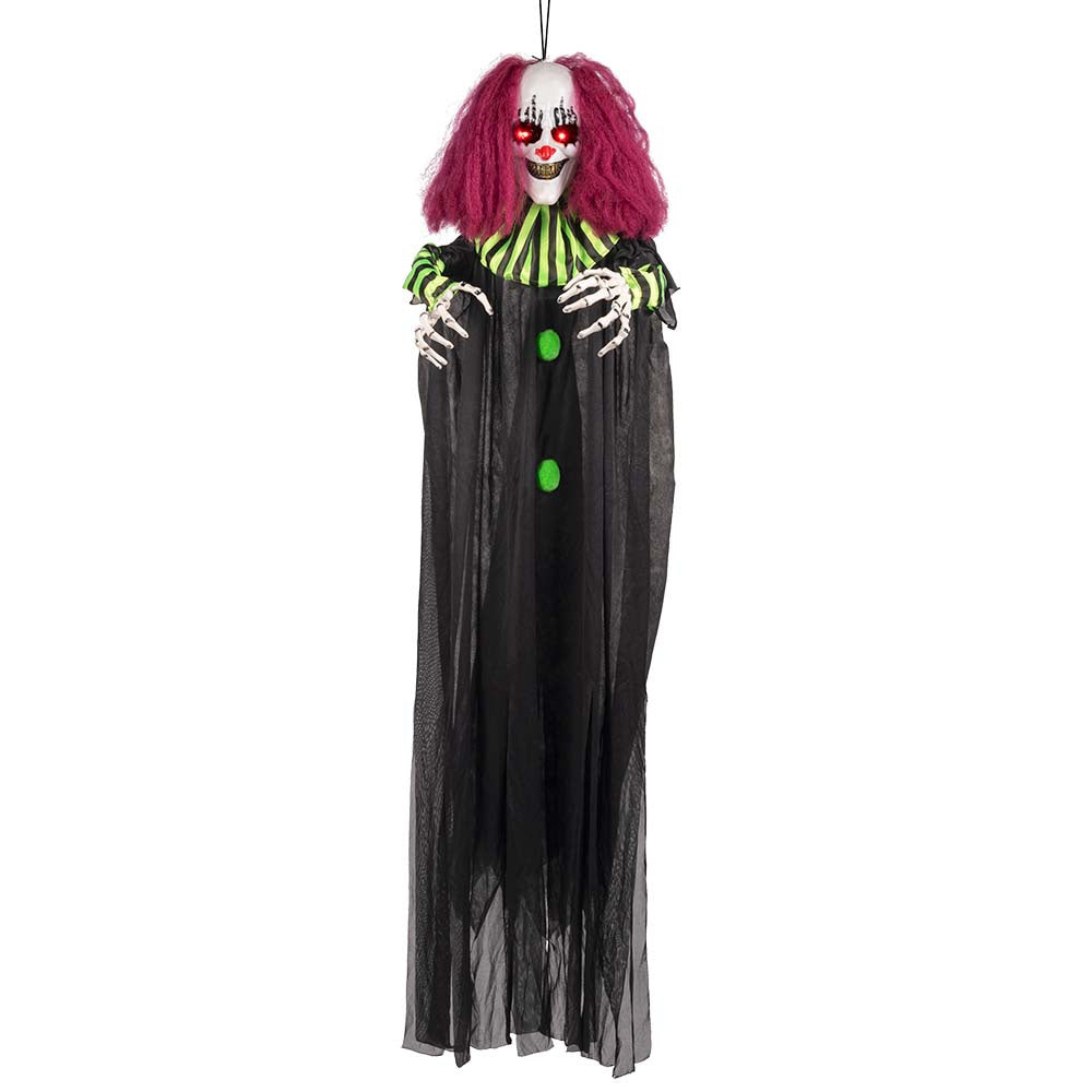 Halloween Clown Decoratie 130 cm – Terror Clown met licht & geluid