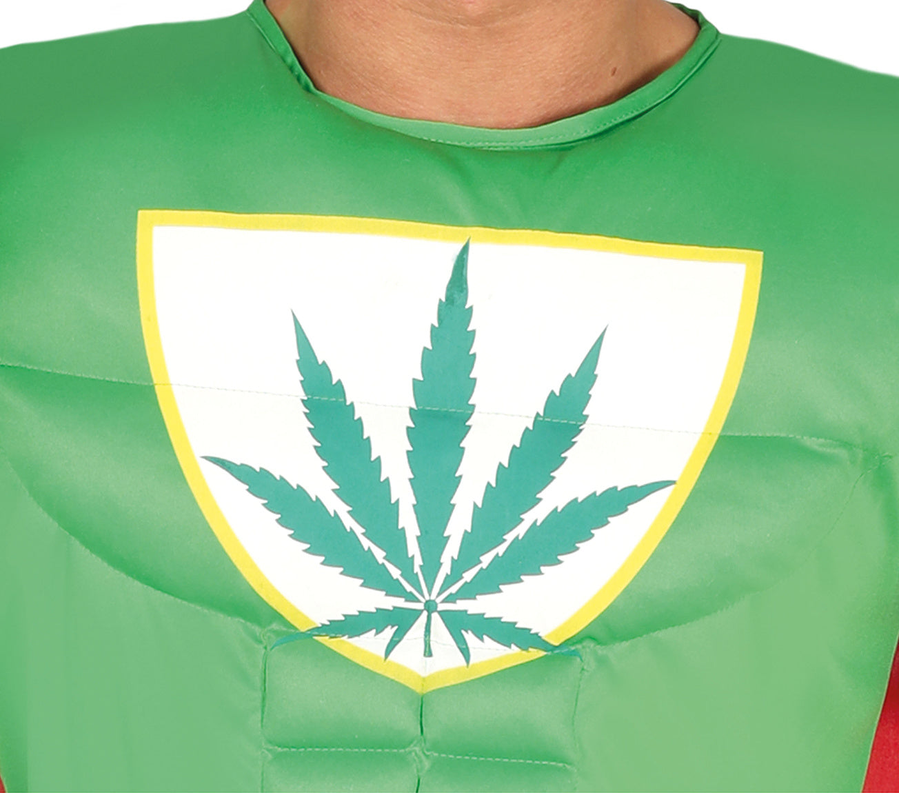 Marijuana Superheld Kostuum Heren – Groene Cape & Jumpsuit (Parodieheld)