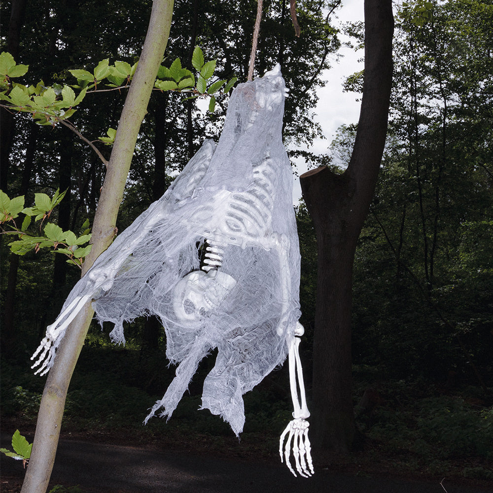 Halloween Skelet 140 cm – hangend skelet op zijn kop