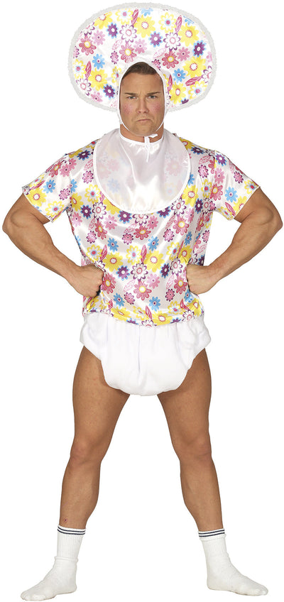 Baby Kostuum Heren – Hilarische Luier Outfit met Slab & Hoofddeksel