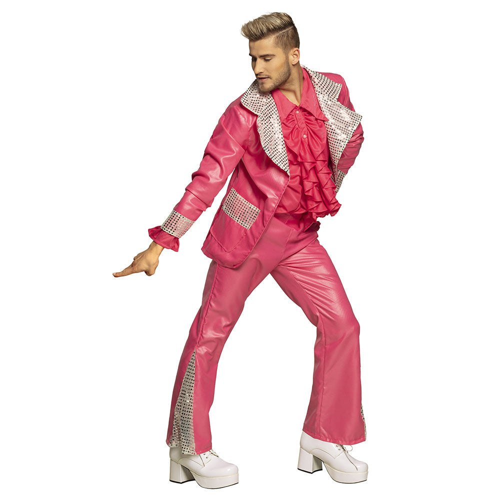 Dancing Dude UV-Trainingsanzug – Pink | 80er-Jahre-Disco-Kostüm
