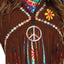 Hippie-Kostüm der 60er Jahre für Damen – mit brauner Weste | Flower-Power-Outfit