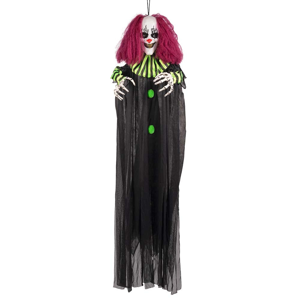 Halloween Clown Decoratie 130 cm – Terror Clown met licht & geluid