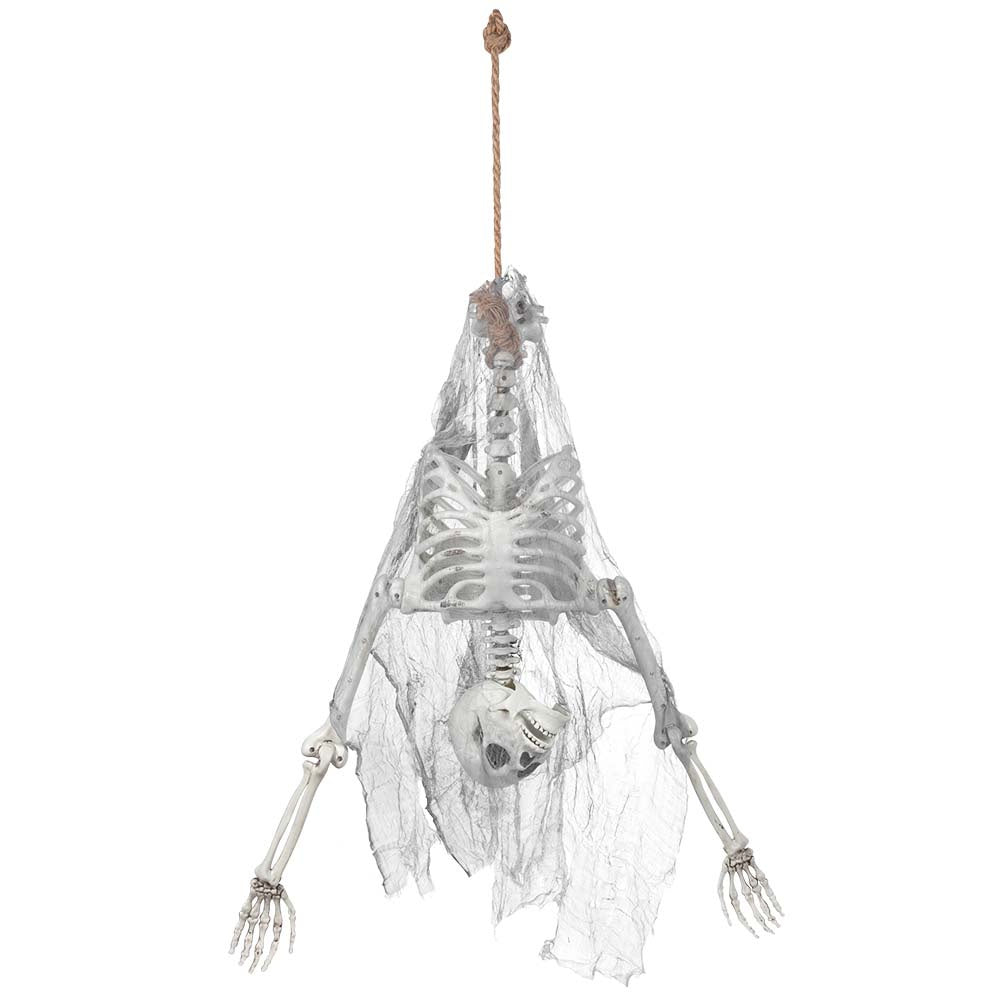 Halloween Skelet 140 cm – hangend skelet op zijn kop
