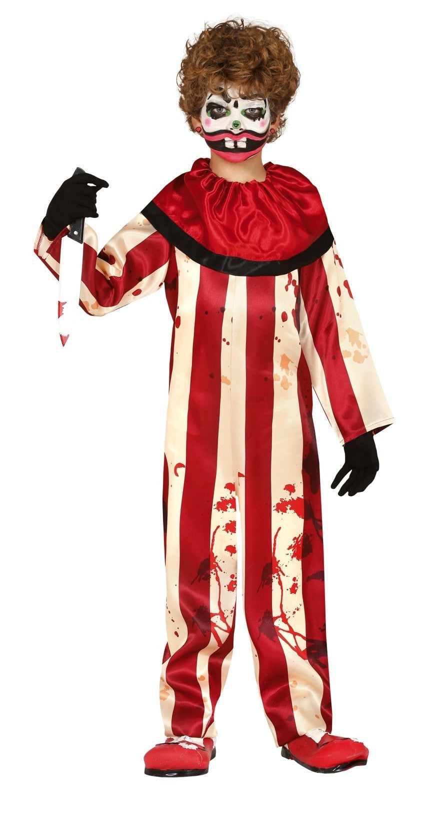 Clown-Halloweenkostüm für Kinder, gestreift