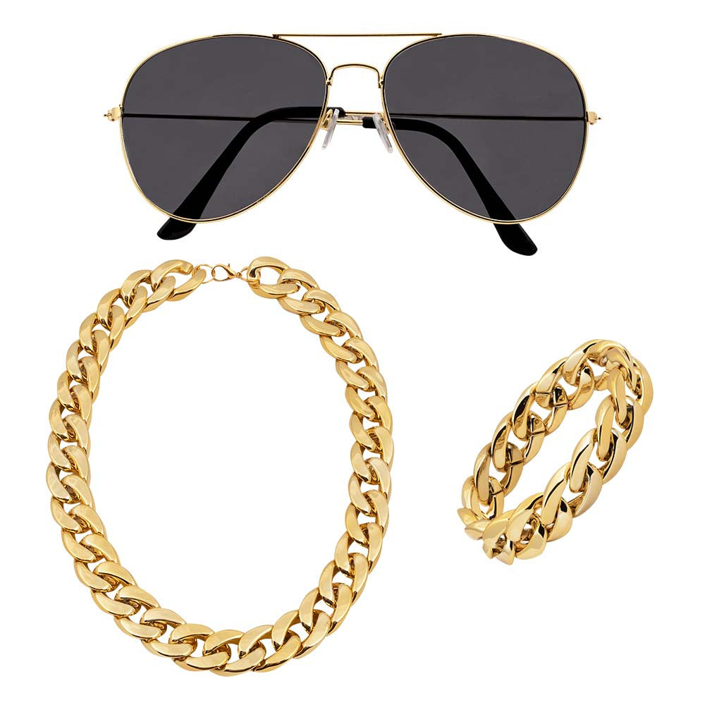 Pimp Accessoireset – 3 Delig – Bril, Ketting & Armband