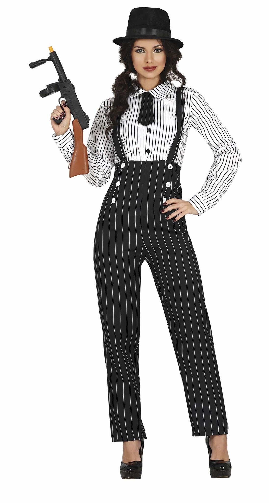 20’s Gangster Kostuum Dames – Shirt met Stropdas & Broek