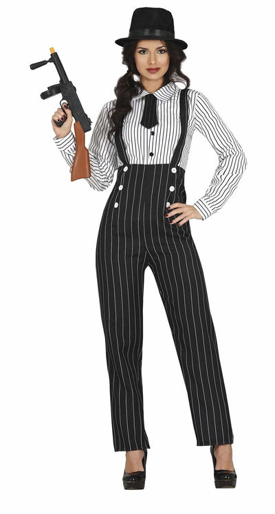 20’s Gangster Kostuum Dames – Shirt met Stropdas & Broek