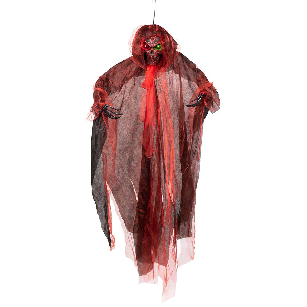 Halloween Demoon 180 cm | Rode Demon Reaper Hangdecoratie met Licht
