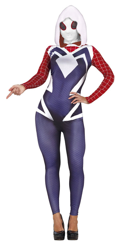 Spider-Woman Kostuum Dames – Jumpsuit met Kap
