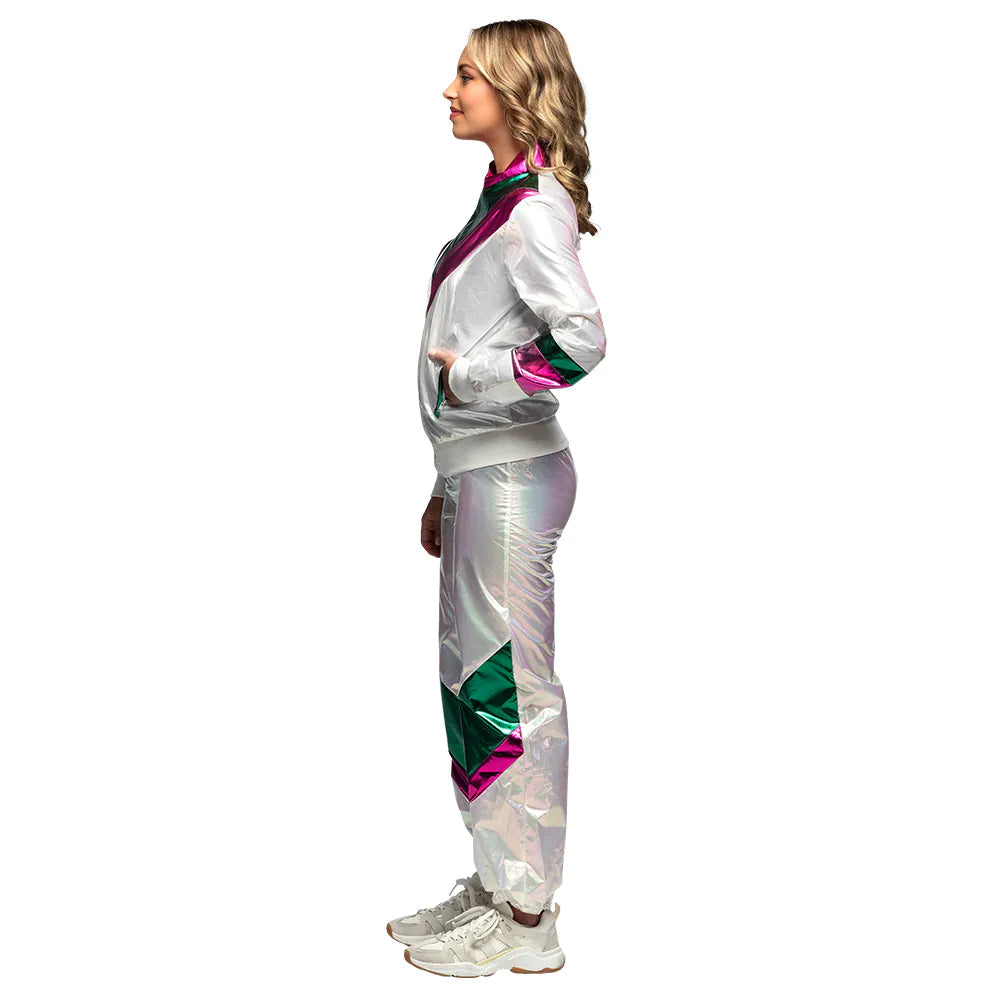 Holografisch Trainingspak Dames – Gekleurd | 90’s Gabber Fout Party Kostuum
