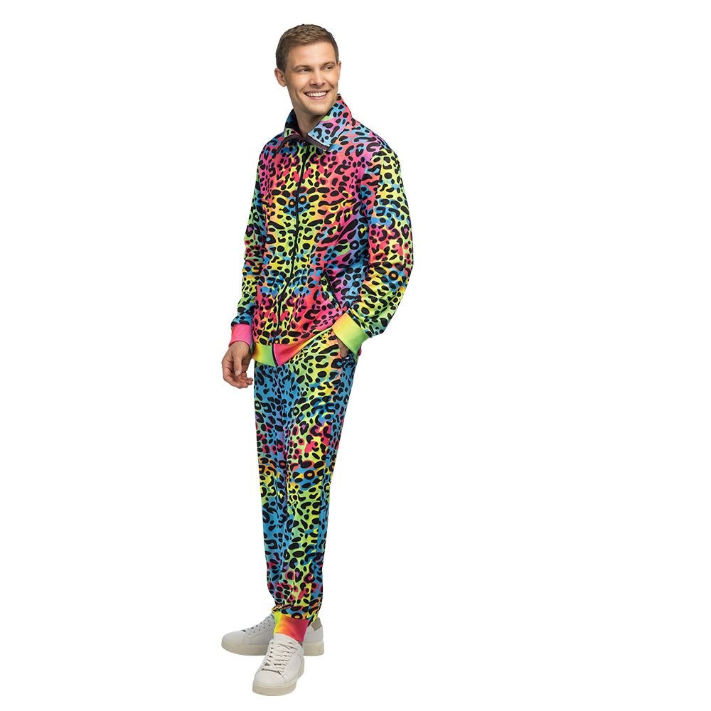 Luipaard Trainingspak Heren UV – Neon Leopard | Fout Party Kostuum