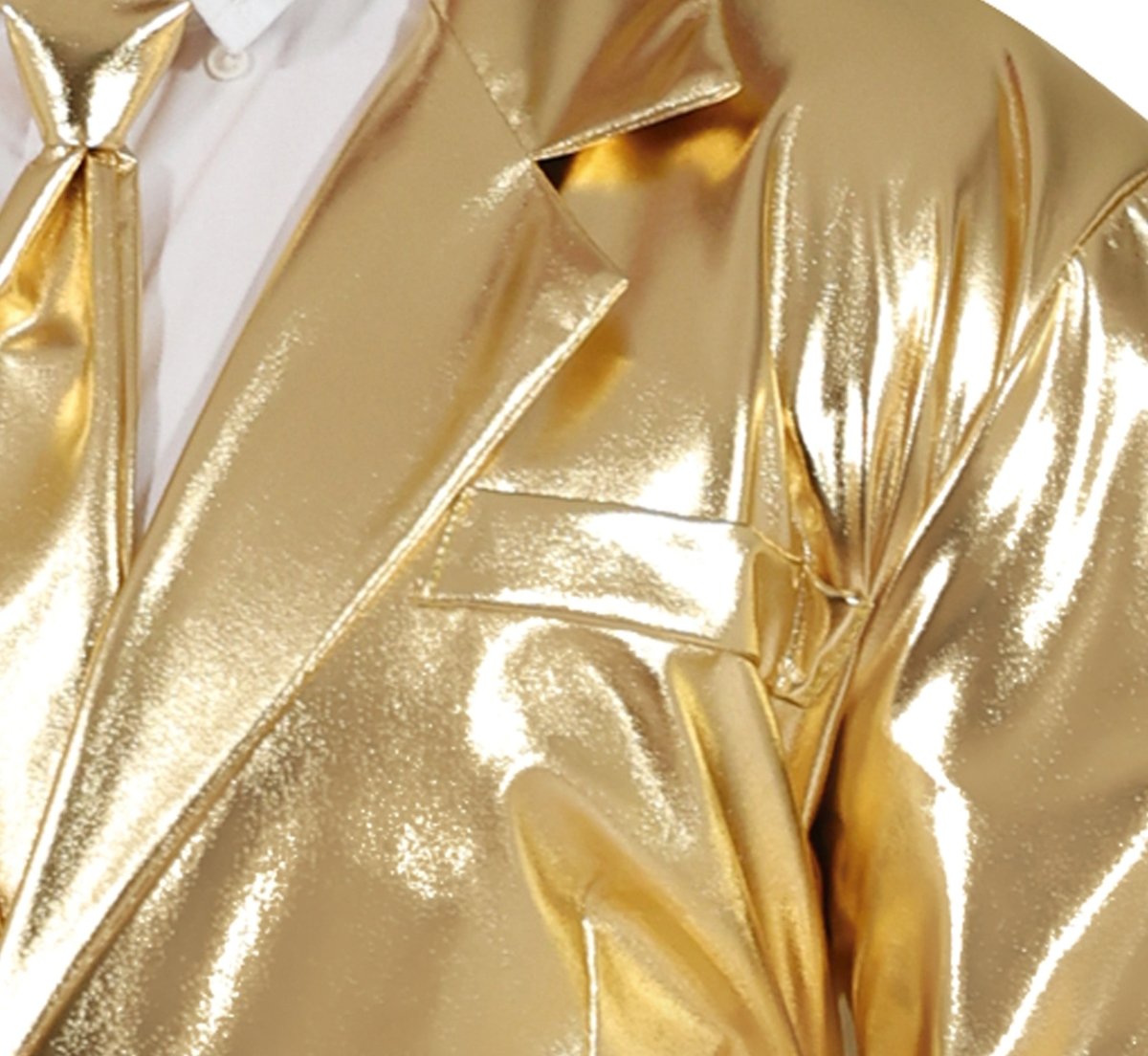 Gouden Kostuum Heren – Glitterend Jasje, Broek & Stropdas