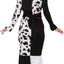 Cruella De Vil Kostuum Dames – Zwart/Wit | Iconisch Halloween Verkleedpak