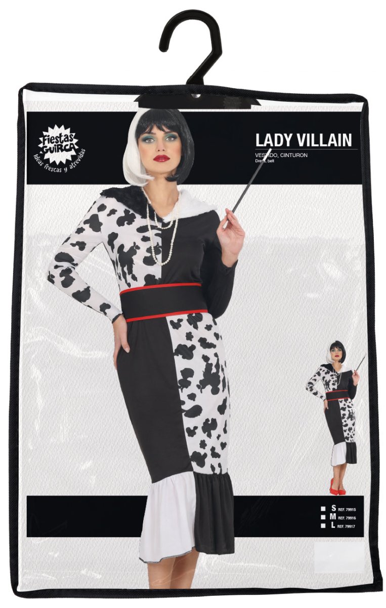 Cruella De Vil Kostuum Dames – Zwart/Wit | Iconisch Halloween Verkleedpak