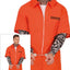 Boevenpak Heren Oranje – Gevangene Jumpsuit met Tattoo Sleeves