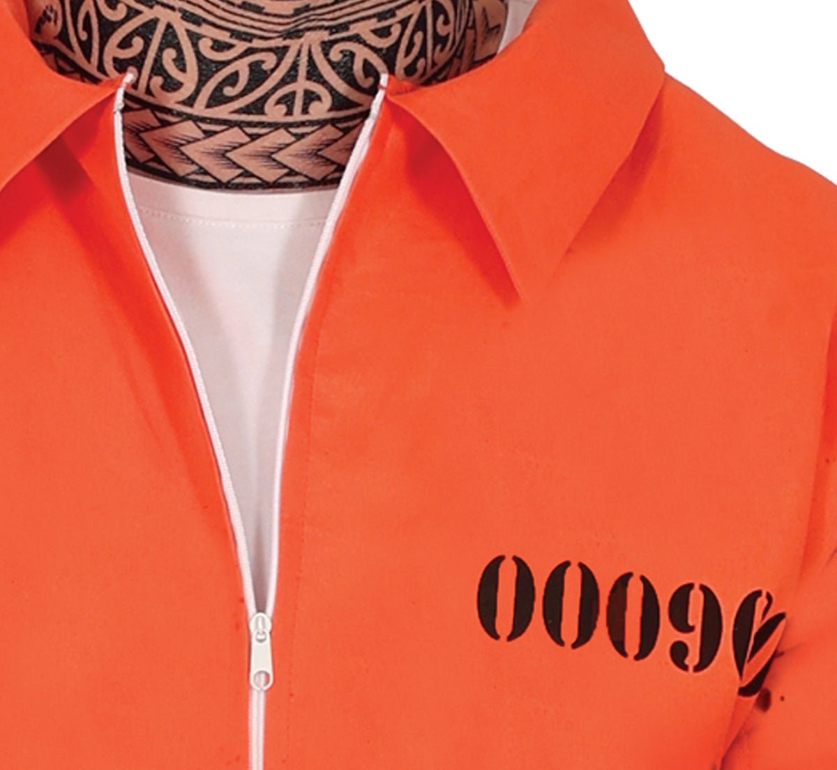 Boevenpak Heren Oranje – Gevangene Jumpsuit met Tattoo Sleeves