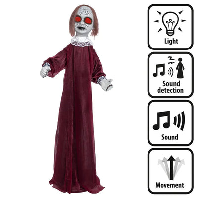 Enge Halloween Pop Dolly 90 cm | Licht, Geluid & Beweging