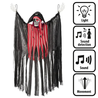Halloween Piraat Decoratie 160 cm – bewegend met licht & geluid