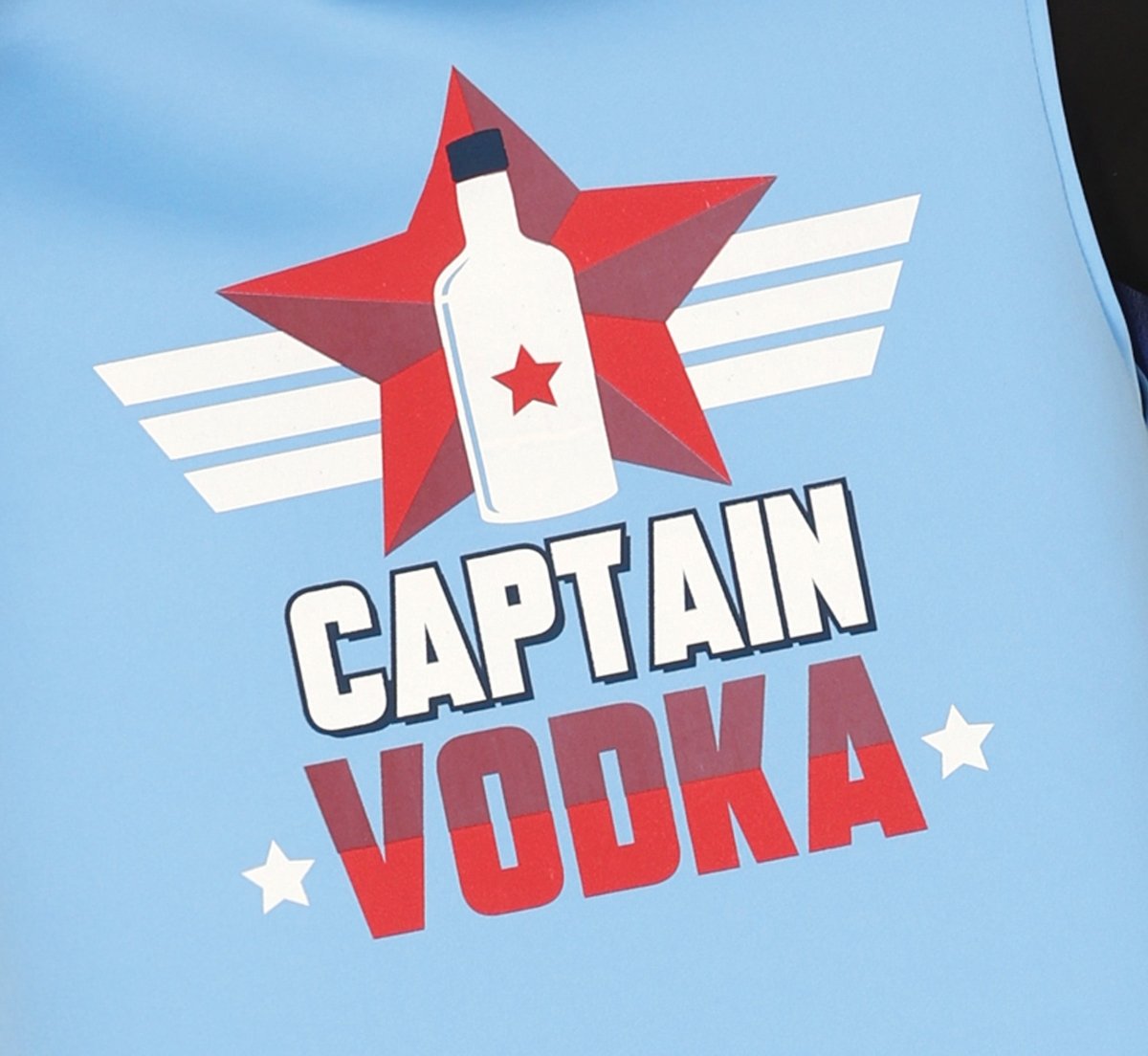 Kapitein Vodka Kostuum Heren – Blauw (Parodie)