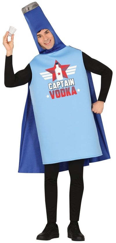 Kapitein Vodka Kostuum Heren – Blauw (Parodie)
