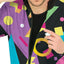 Neon 80’s Trainingspak Heren – Zwart met Meerkleurige Details | Fout Party Kostuum