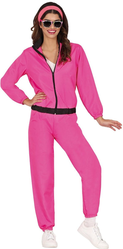 Neon Roze Trainingspak Dames – Fout 2-Delig Retro Pak