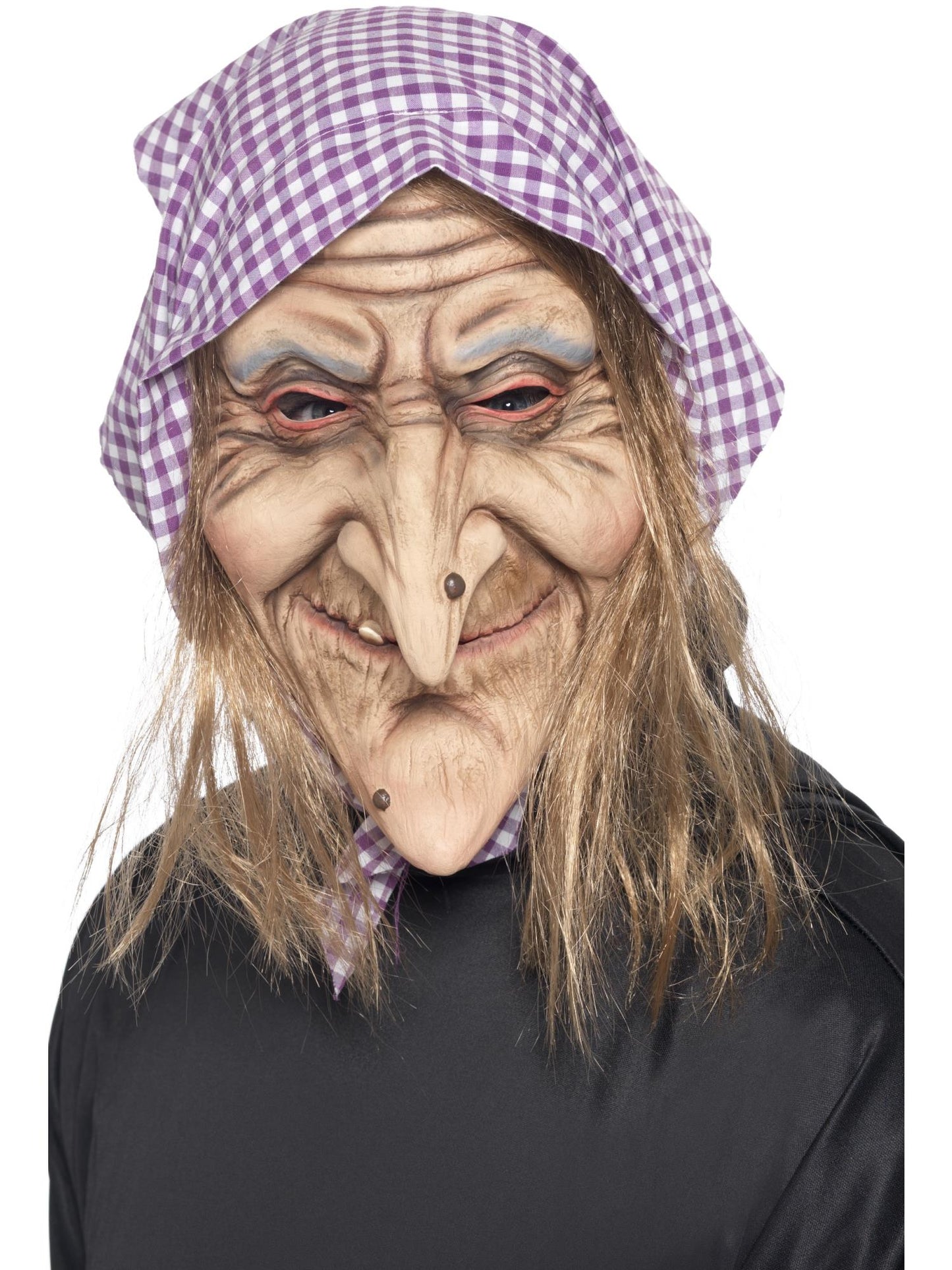 Oude Heks Masker met Hoofddoek – Latex Halloween Masker