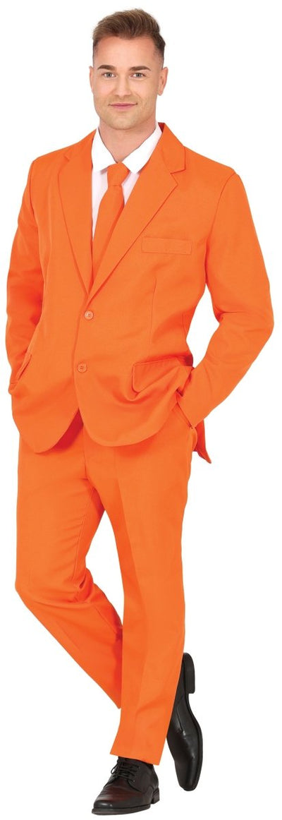 Oranje Kostuum Heren – Jasje, Broek & Stropdas (3-Delig Feestpak)