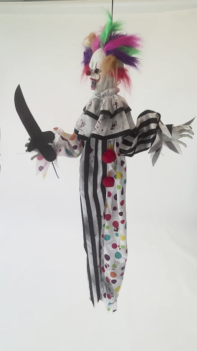Hangdecoratie Hungry Clown – 120 cm met Licht, Geluid en Beweging
