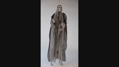 Halloween Skelet 180 cm | Grijze Hangdecoratie met Licht
