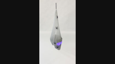 Halloween Spinnenweb met Schedel – met LED licht