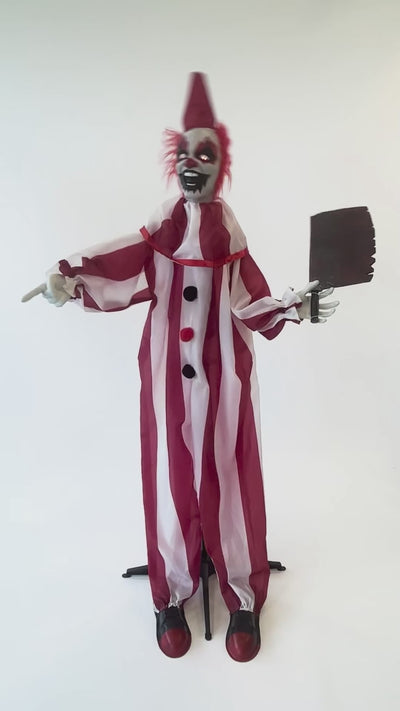 Staande Decoratie Clown Chuckles – 170 cm met Licht, Geluid en Beweging