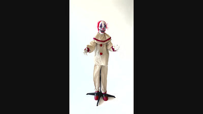 Staande Decoratie Enge Clown – 153 cm met Licht, Geluid en Beweging