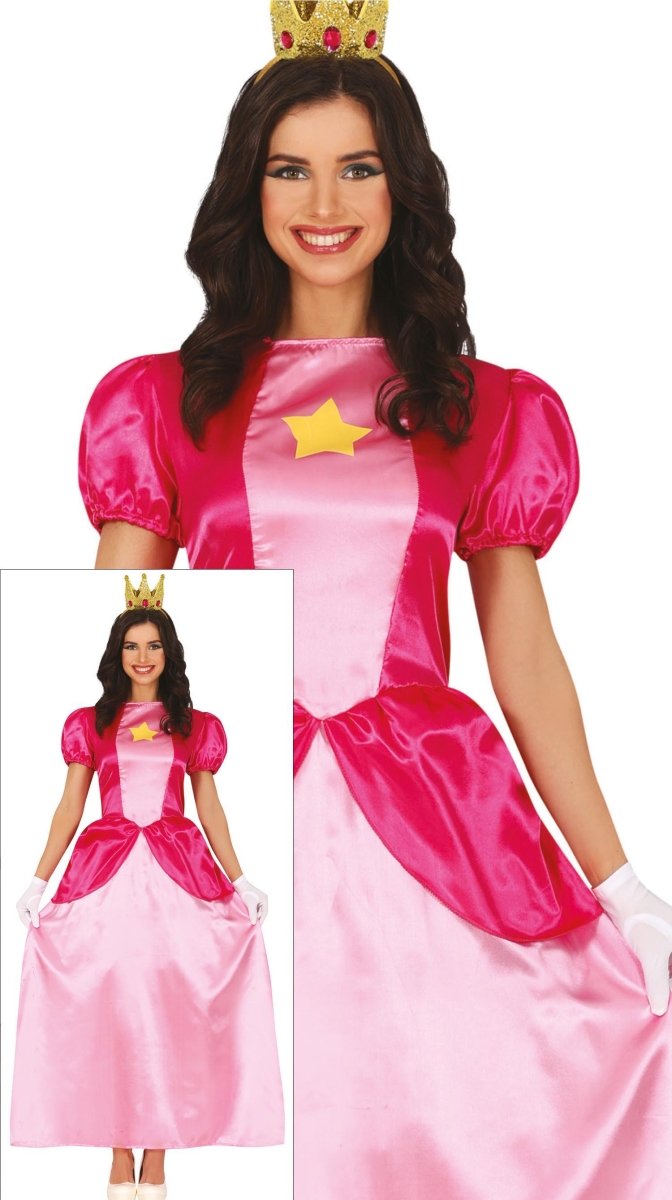 Prinses Peach Jurk Dames – Roze Prinsessenkostuum